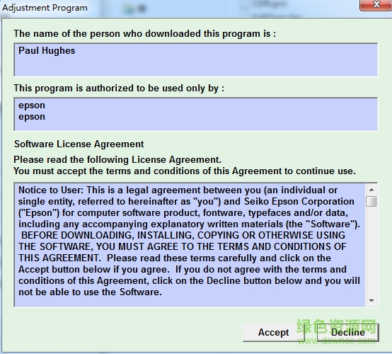 爱普生me33清零软件