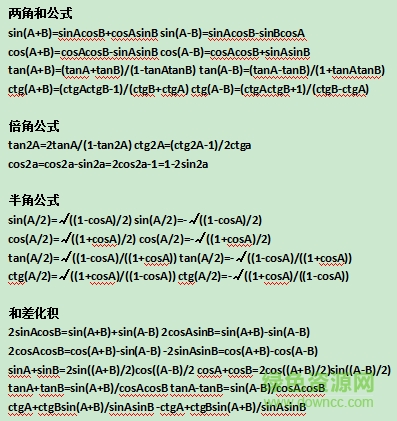初中数学公式大全